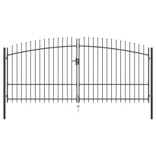   vidaXL kétajtós lándzsahegytetejű kerítéskapu 400 x 225 cm