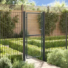   vidaXL szürke horganyzott acél rácsos kertkapu 100 x 250 cm