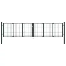   vidaXL szürke horganyzott acél rácsos kertkapu 400 x 150 cm