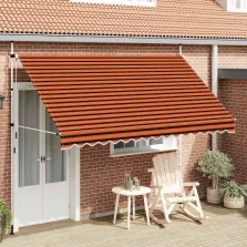   vidaXL narancssárga és barna kézzel feltekerhető napellenző 350 cm