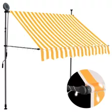   vidaXL fehér-narancssárga manuális LED-es napellenző 150 cm