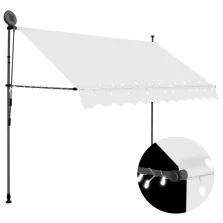   vidaXL krémszínű kézzel kihúzható LED-es napellenző 250 cm