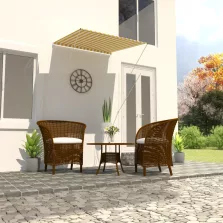   vidaXL feltekerhető sárga és fehér napellenző 100 x 150 cm