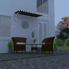   vidaXL feltekerhető antracitszürke napellenző LED-del 250 x 150 cm
