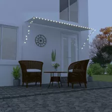   vidaXL feltekerhető krémszínű napellenző LED-del 350 x 150 cm