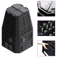   vidaXL fekete kerti komposztáló 93,3 x 93,3 x 146 cm 1000 l