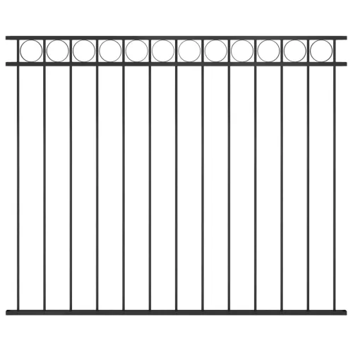 vidaXL fekete acél kerítéspanel 1,7 x 1,5 m