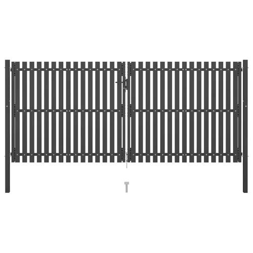 vidaXL antracit színű acél kerítéskapu 400 x 150 cm