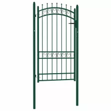   vidaXL zöld acél kerítéskapu EMMEN tüskékkel 103 x 134,5 cm