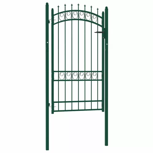 vidaXL zöld acél kerítéskapu EMMEN tüskékkel 103 x 134,5 cm