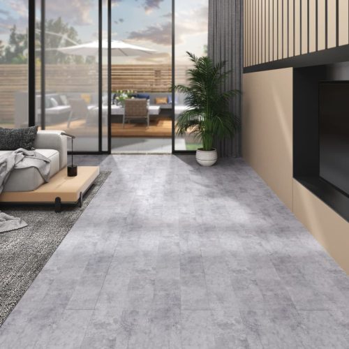 vidaXL cementszürke 3 mm-es öntapadó PVC padlóburkolat 4,46 m²