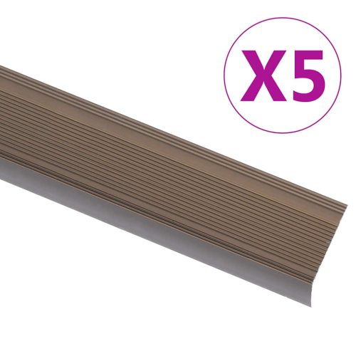 vidaXL 5 db barna L-alakú alumínium lépcsőélvédő 90 cm