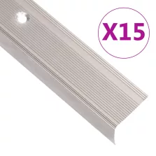   vidaXL 15 db pezsgőszínű L-alakú alumínium lépcsőélvédő 100 cm