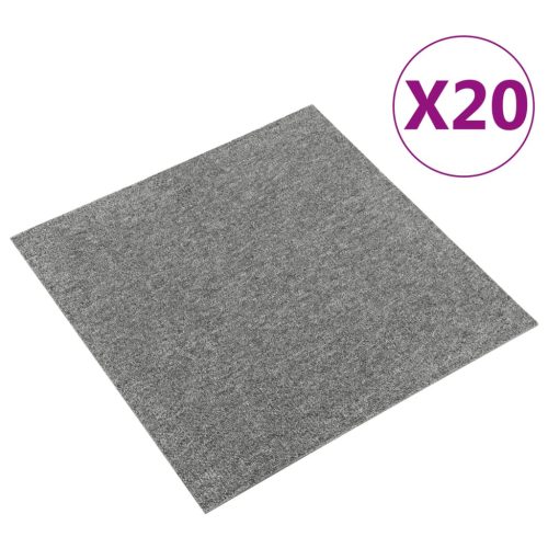 vidaXL 20 db szürke szőnyegpadlólap 5 m² 50 x 50 cm