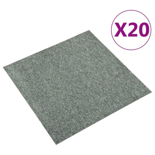 vidaXL 20 db zöld szőnyegpadlólap 5 m² 50 x 50 cm