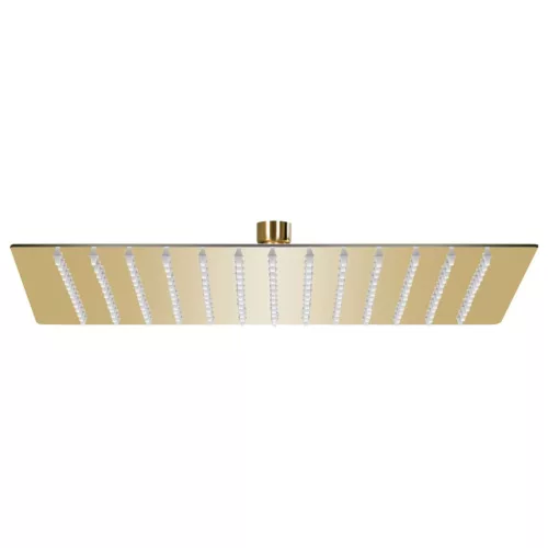 vidaXL aranyszínű négyszögletes rozsdamentes acél esőztető zuhanyfej 30x30 cm