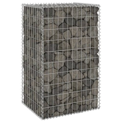 vidaXL horganyzott acél gabion fal fedéllel 60 x 50 x 100 cm