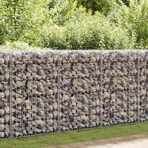 vidaXL horganyzott acél gabion fal fedéllel 60 x 50 x 100 cm