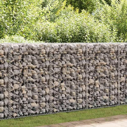 vidaXL horganyzott acél gabion fal fedéllel 100 x 60 x 100 cm