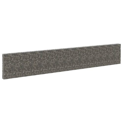 vidaXL horganyzott acél gabion fal fedéllel 900 x 30 x 150 cm