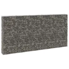   vidaXL horganyzott acél gabion fal fedéllel 300 x 30 x 150 cm