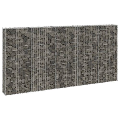 vidaXL horganyzott acél gabion fal fedéllel 300 x 30 x 150 cm