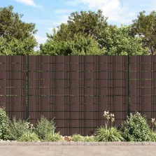   vidaXL 4 db barna PVC kerti árnyékoló kerítés 35 x 0,19 m