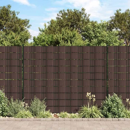 vidaXL 4 db barna PVC kerti árnyékoló kerítés 35 x 0,19 m