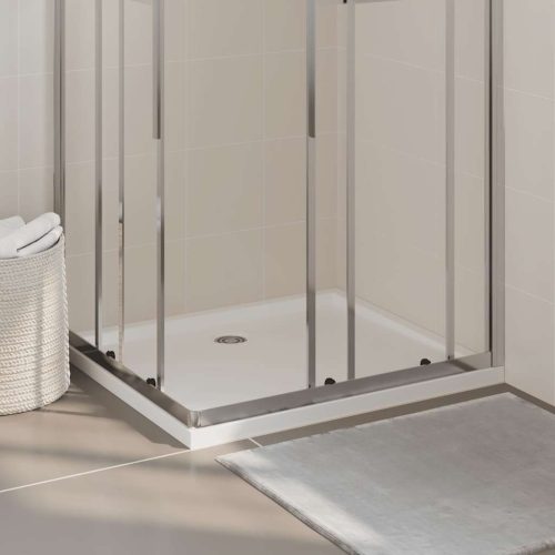 vidaXL téglalap alakú fehér ABS zuhanytálca 80 x 90 cm