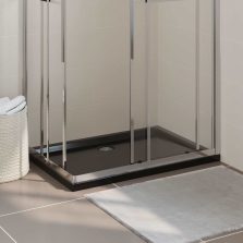 vidaXL téglalap alakú fekete ABS zuhanytálca 70 x 100 cm