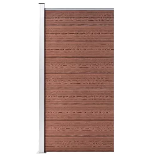 vidaXL barna WPC kerítéspanel 95 x 186 cm