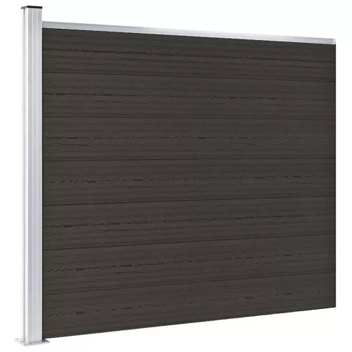 vidaXL fekete WPC kerítéspanel 175 x 146 cm