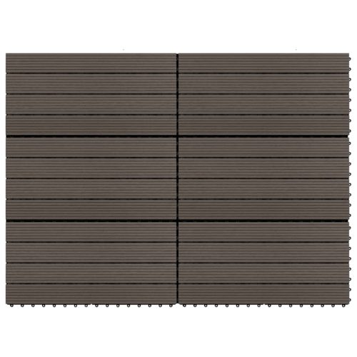 vidaXL 6 db sötétbarna WPC teraszburkoló lap 60 x 30 cm 1,08 m²