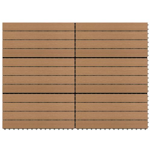 vidaXL 6 db barna WPC teraszburkoló lap 60 x 30 cm 1,08 m²