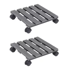   vidaXL 2 db szürke WPC görgős virágtartó 30 x 30 x 7,5 cm