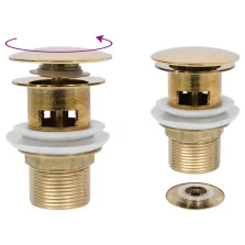   vidaXL arany nyomógombos leeresztőszelep túlfolyóval 6,4x6,4x9,1 cm