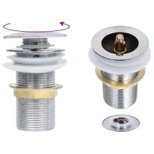   vidaXL krómszínű nyomógombos leeresztő túlfolyó nélkül 6,4x6,4x9,1 cm