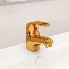 vidaXL aranyszínű mosdó csaptelep 13 x 10 cm