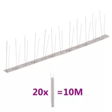   vidaXL 20 db 10 m-es 2-soros rozsdamentes acél madár- és galambtüske