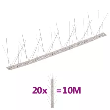   vidaXL 20 db 10 m-es 5-soros rozsdamentes acél madár- és galambtüske