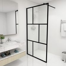 vidaXL fekete zuhanyfal edzett üveggel 100 x 195 cm
