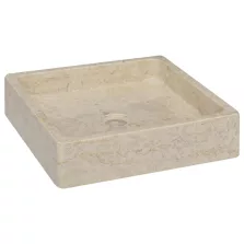 vidaXL krémszínű márvány mosdókagyló 40 x 40 x 10 cm