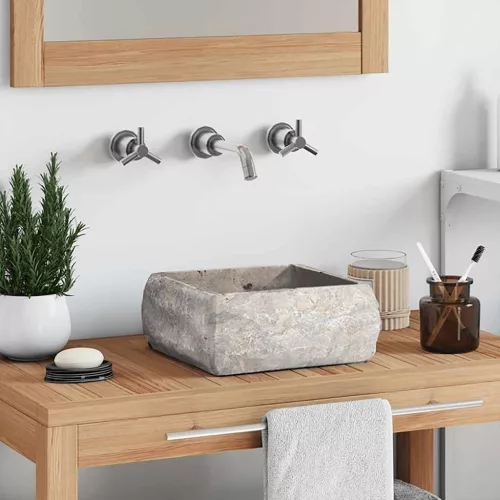 vidaXL szürke márvány mosdókagyló 30 x 30 x 13 cm