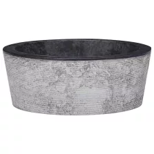 vidaXL fekete márvány mosdókagyló Ø40 x 15 cm