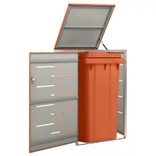   vidaXL acél tároló gurítható szemeteskukához 69 x 77,5 x 112,5 cm