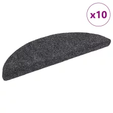   vidaXL 10 db öntapadós lépcsőszőnyeg 56 x 17 x 3 cm sötétszürke félkör alakú