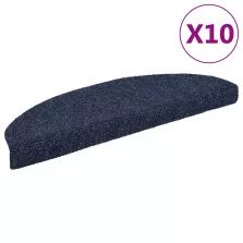  vidaXL 10 db öntapadós lépcsőszőnyeg 65 x 21 x 4 cm kék félkör alakú nagy