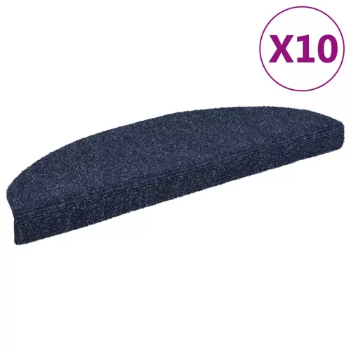 vidaXL 10 db öntapadós lépcsőszőnyeg 65 x 21 x 4 cm kék félkör alakú nagy