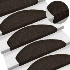   vidaXL 10 db öntapadós lépcsőszőnyeg 65 x 21 x 4 cm sötétbarna félkör alakú nagy