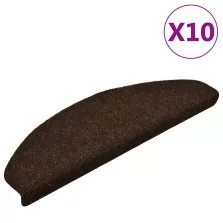  vidaXL 10 db öntapadós lépcsőszőnyeg 65 x 21 x 4 cm barna félkör alakú nagy